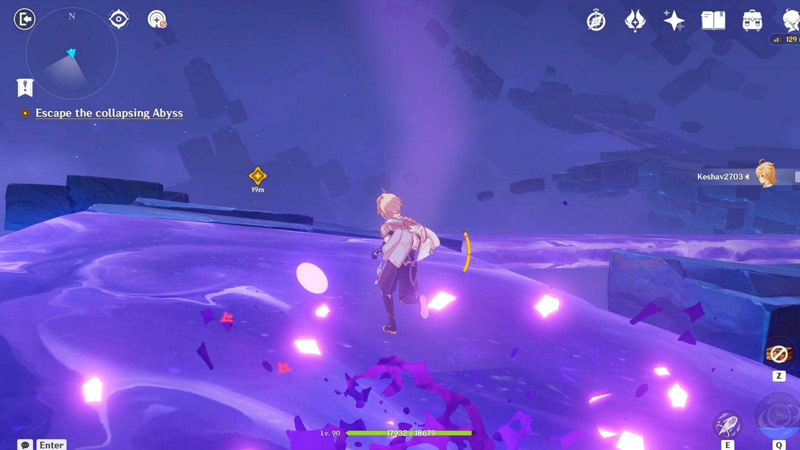 Escape the collapsing domain (Image via HoYoverse)